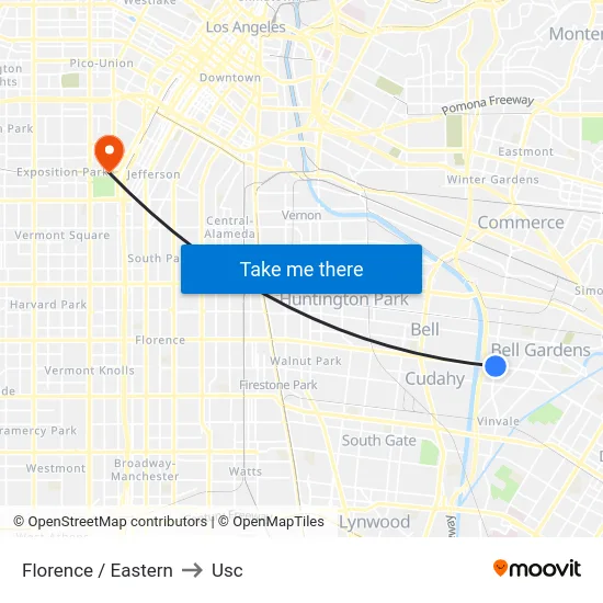 Florence / Eastern to Usc map