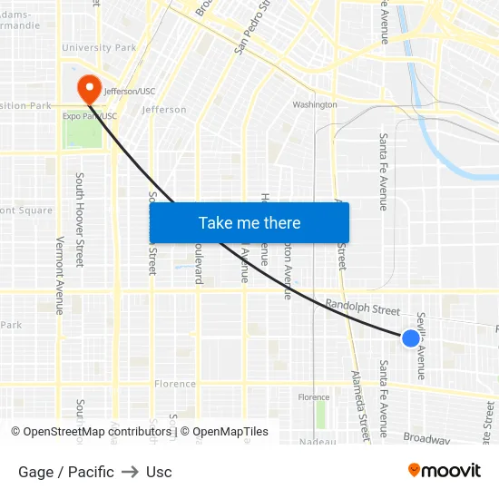 Gage / Pacific to Usc map