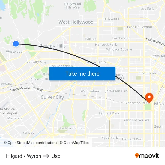 Hilgard / Wyton to Usc map