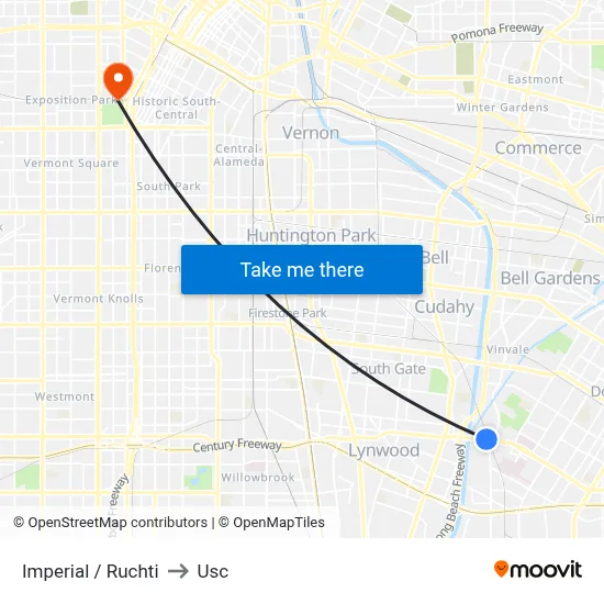 Imperial / Ruchti to Usc map