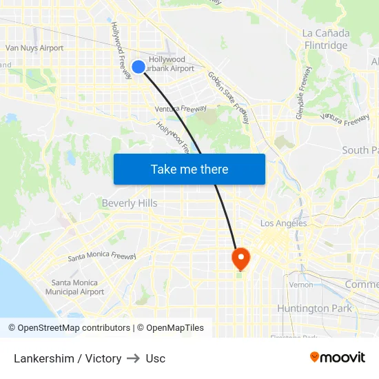 Lankershim / Victory to Usc map
