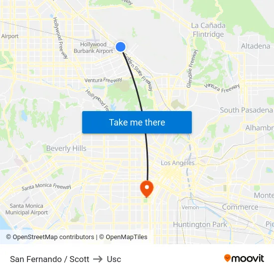 San Fernando / Scott to Usc map
