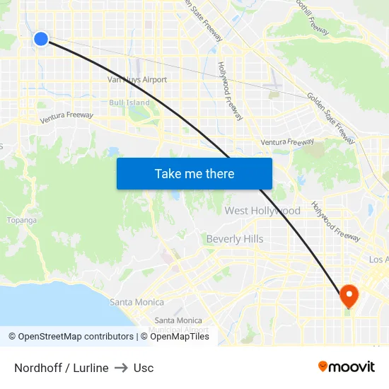 Nordhoff / Lurline to Usc map