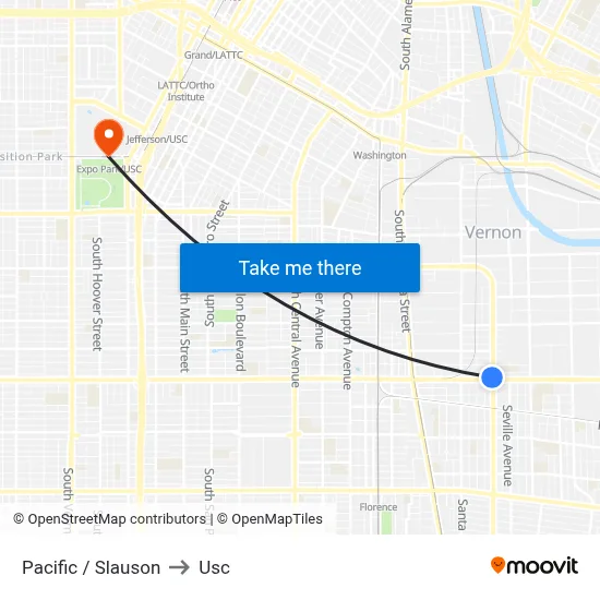 Pacific / Slauson to Usc map