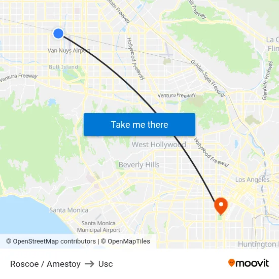 Roscoe / Amestoy to Usc map