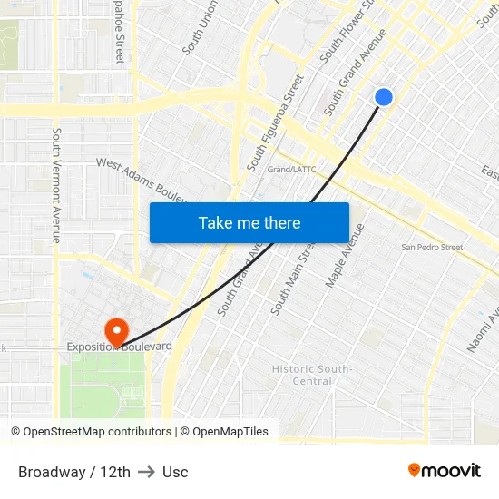 Broadway / 12th to Usc map