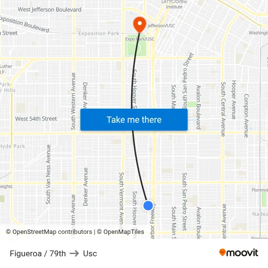 Figueroa / 79th to Usc map