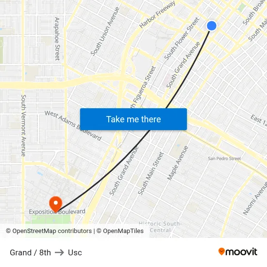 Grand / 8th to Usc map