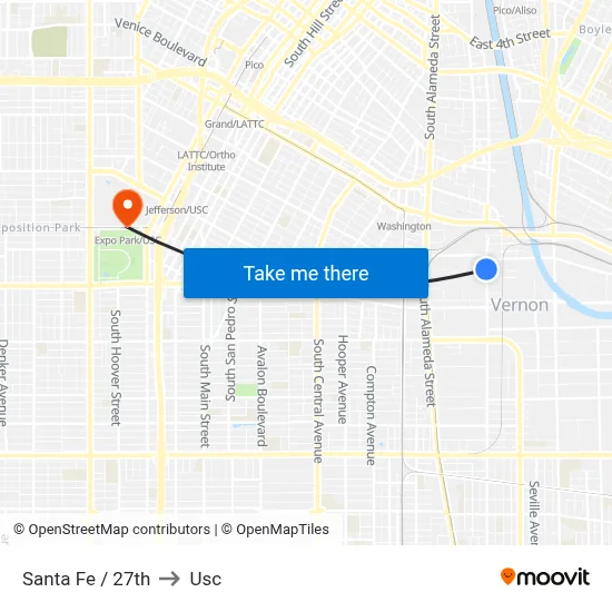 Santa Fe / 27th to Usc map