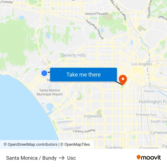 Santa Monica / Bundy to Usc map