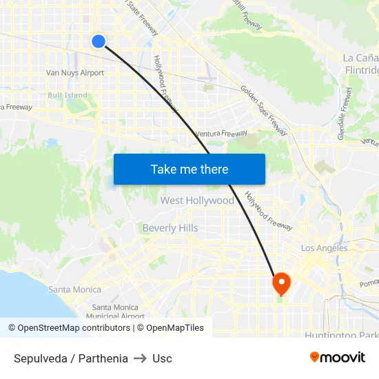 Sepulveda / Parthenia to Usc map