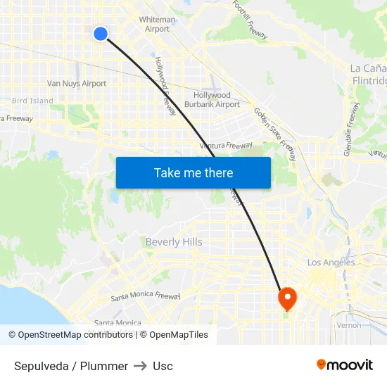 Sepulveda / Plummer to Usc map