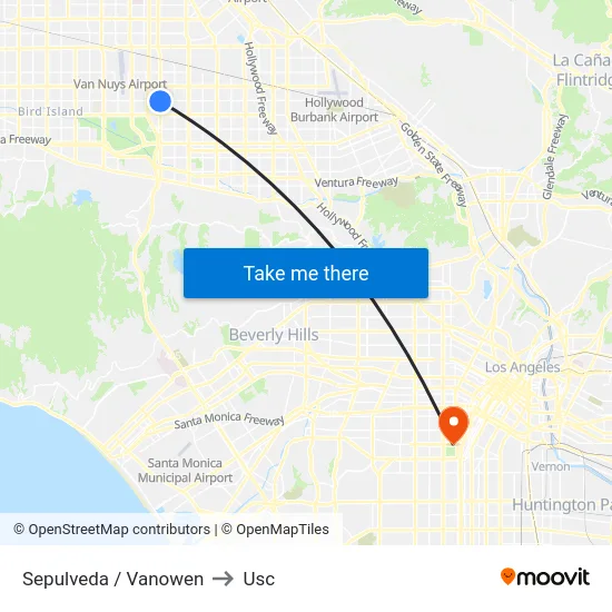 Sepulveda / Vanowen to Usc map