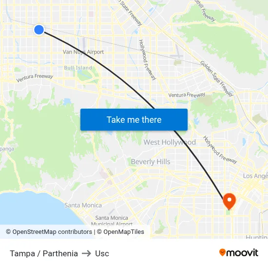Tampa / Parthenia to Usc map