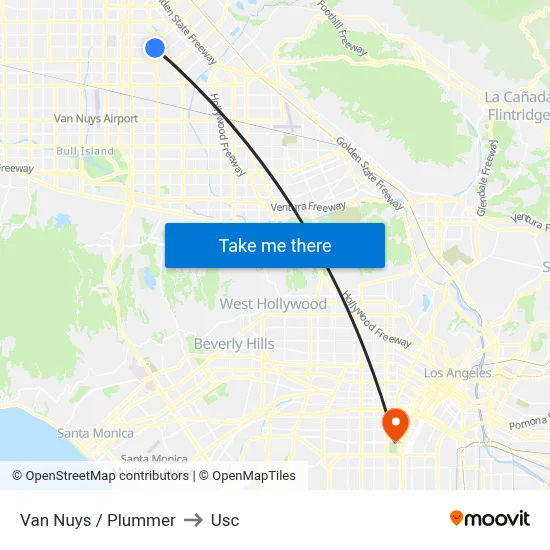 Van Nuys / Plummer to Usc map