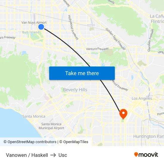 Vanowen / Haskell to Usc map