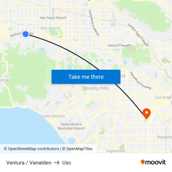 Ventura / Vanalden to Usc map
