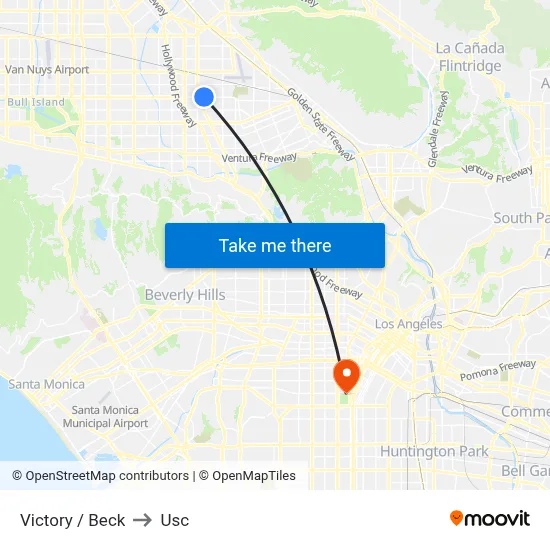 Victory / Beck to Usc map