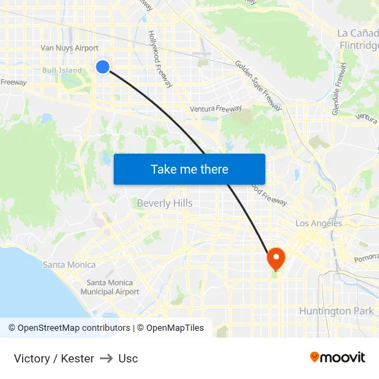 Victory / Kester to Usc map
