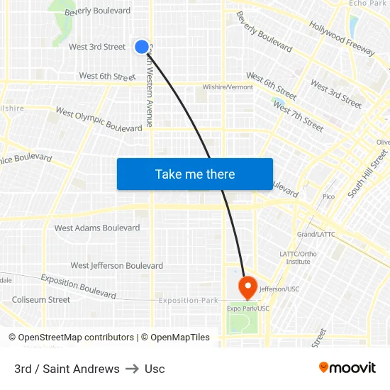 3rd / Saint Andrews to Usc map