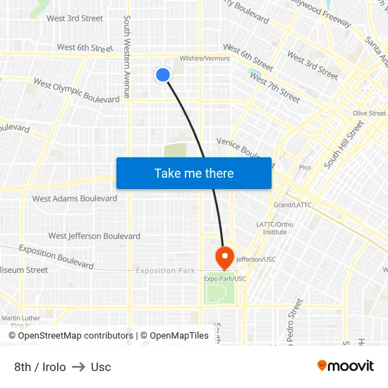 8th / Irolo to Usc map