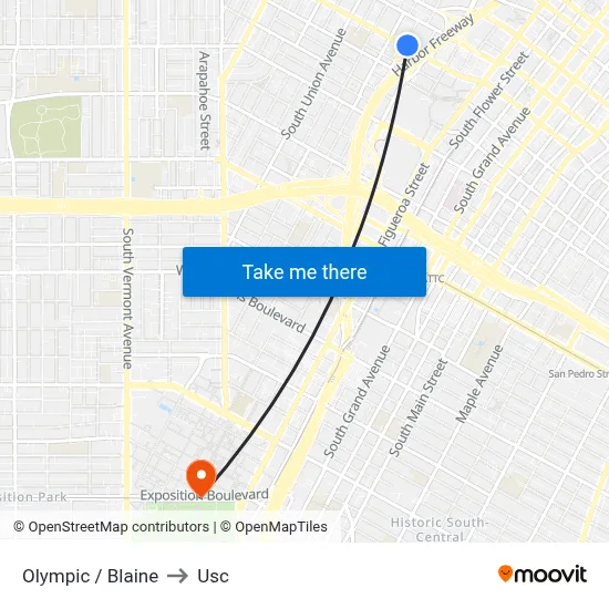 Olympic / Blaine to Usc map