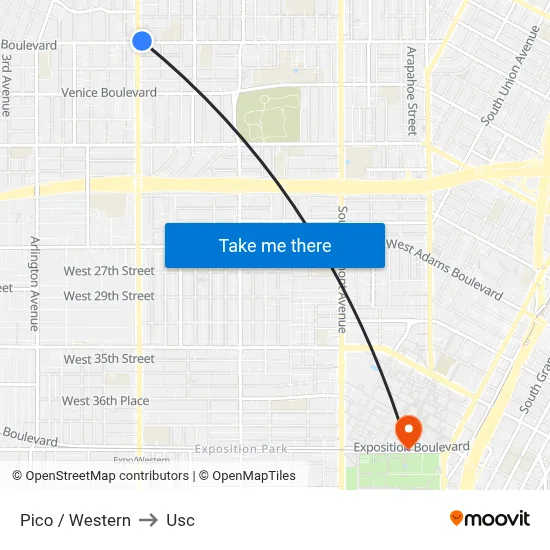 Pico / Western to Usc map