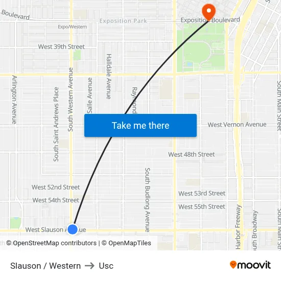 Slauson / Western to Usc map