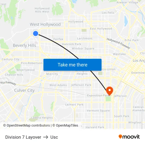 Division 7 Layover to Usc map