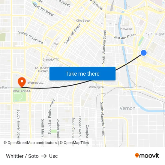 Whittier / Soto to Usc map
