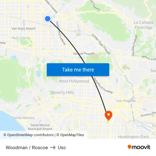 Woodman / Roscoe to Usc map