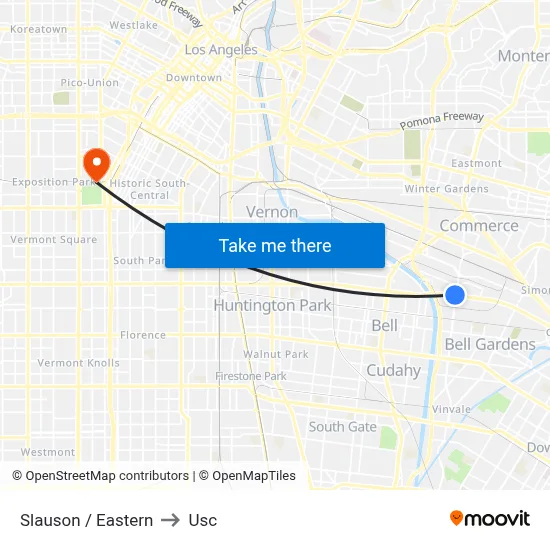 Slauson / Eastern to Usc map