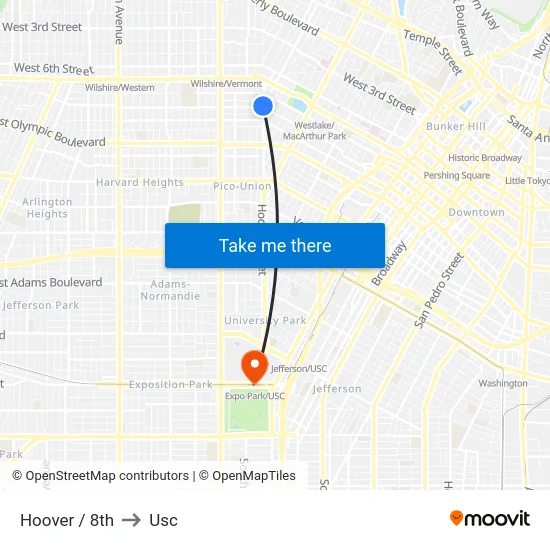 Hoover / 8th to Usc map