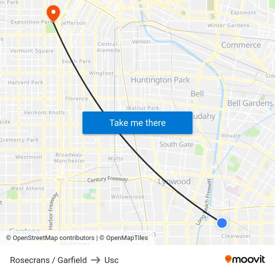 Rosecrans / Garfield to Usc map