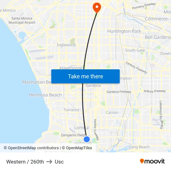 Western / 260th to Usc map