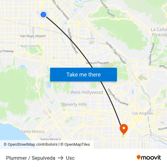 Plummer / Sepulveda to Usc map