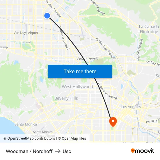 Woodman / Nordhoff to Usc map