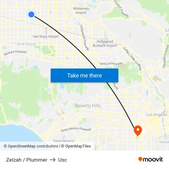 Zelzah / Plummer to Usc map