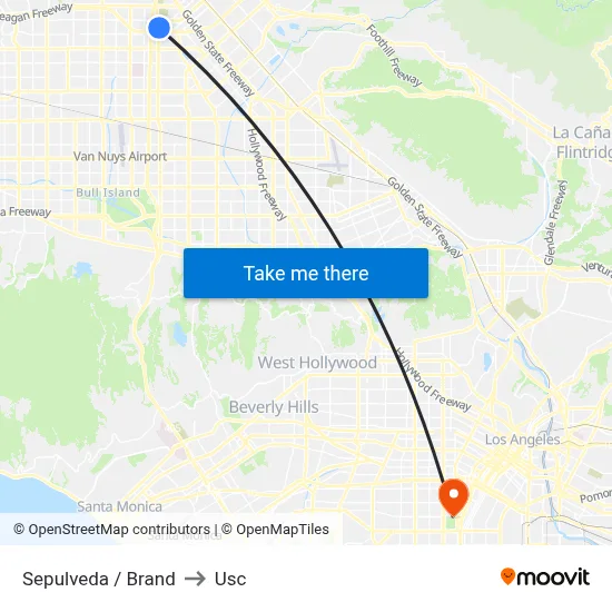 Sepulveda / Brand to Usc map