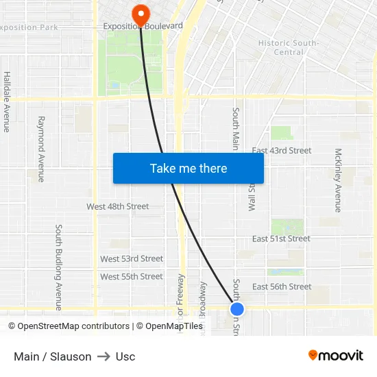 Main / Slauson to Usc map