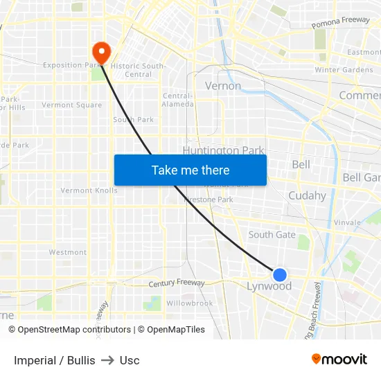 Imperial / Bullis to Usc map