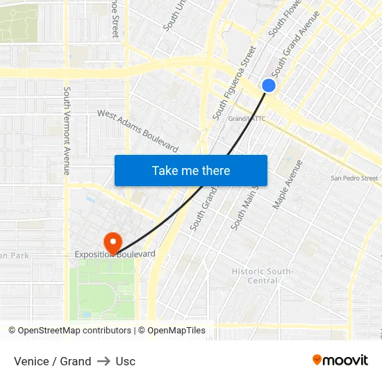 Venice / Grand to Usc map