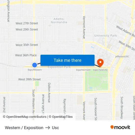 Western / Exposition to Usc map