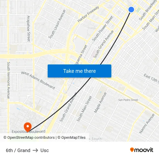 6th / Grand to Usc map
