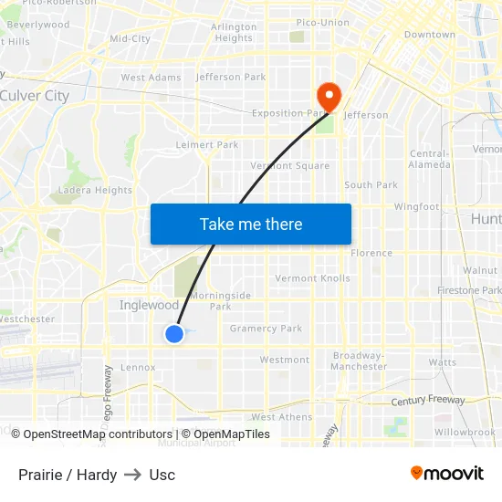Prairie / Hardy to Usc map