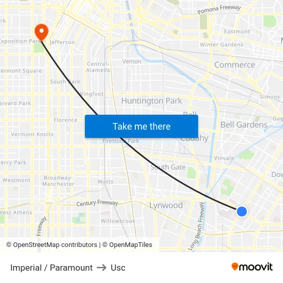 Imperial / Paramount to Usc map