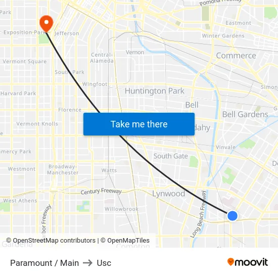 Paramount / Main to Usc map
