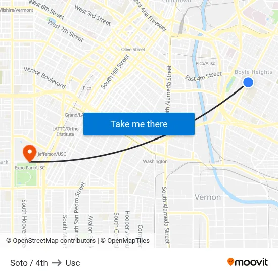 Soto / 4th to Usc map