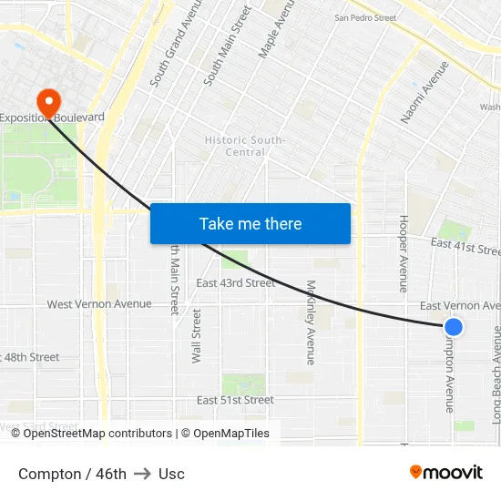 Compton / 46th to Usc map