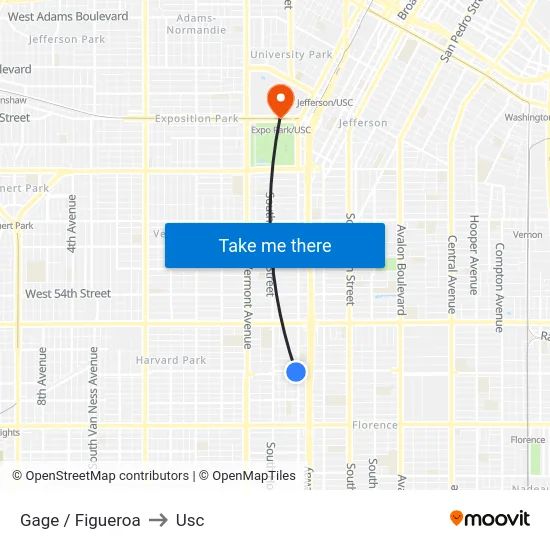 Gage / Figueroa to Usc map